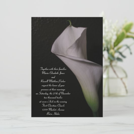 Invitations de mariage blanc de Calla Lily (Debout devant)