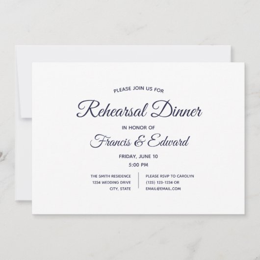 Invitations de Mariage blanc de la Marine (Devant)