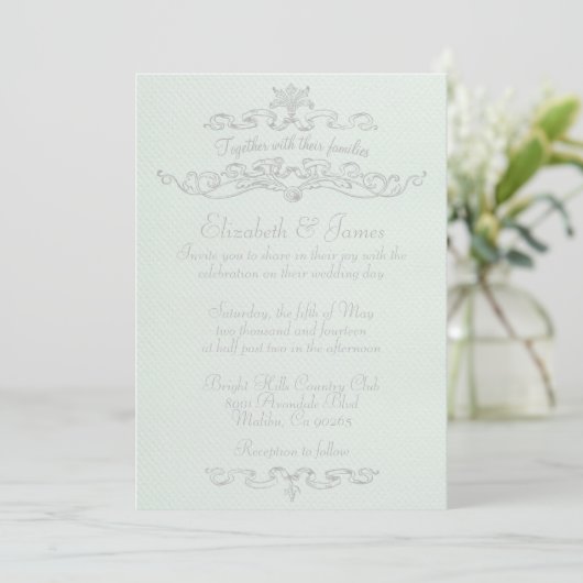 Invitations de mariage blanc de luxe (Debout devant)