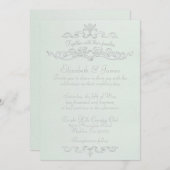 Invitations de mariage blanc de luxe (Devant / Derrière)