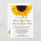 Invitations de mariage blanc de tournesol de campa (Devant / Derrière)