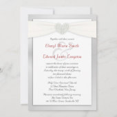 Invitations de mariage blanc et argenté (Dos)