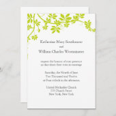 Invitations De Mariage Blanc Et Chartreuse (Devant / Derrière)