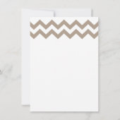 Invitations de mariage blanc et taupe Chevron (Dos)