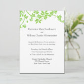 Invitations de mariage blanc et vert clair (Debout devant)