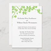 Invitations de mariage blanc et vert clair (Devant / Derrière)