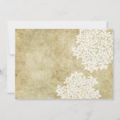 Invitations de mariage blanc et vintage floral (Dos)