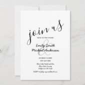 Invitations de mariage blanc noir moderne (Devant)