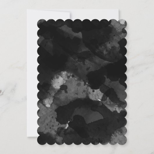 Invitations de mariage blanc noir simple (Dos)