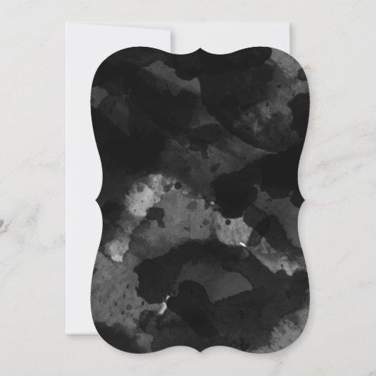 Invitations de mariage blanc noir simple (Dos)