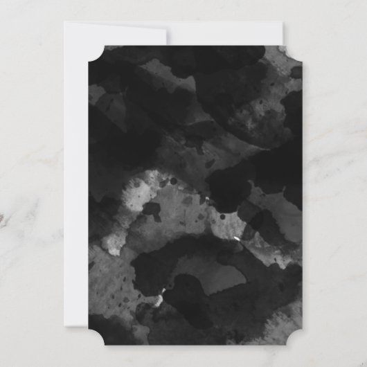 Invitations de mariage blanc noir simple (Dos)