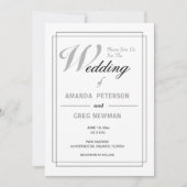 Invitations de mariage blanc simples (Devant)