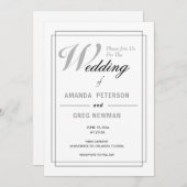 Invitations de mariage blanc simples (Devant / Derrière)