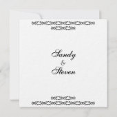 Invitations de mariage blanc simples (Dos)