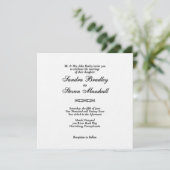 Invitations de mariage blanc simples (Debout devant)