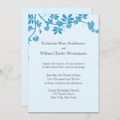 Invitations de mariage bleu (Devant / Derrière)