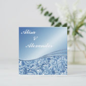 Invitations de mariage bleu Annonces (Debout devant)