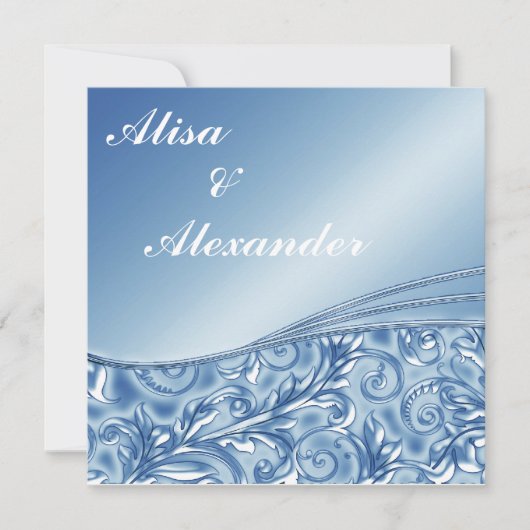 Invitations de mariage bleu Annonces (Devant)