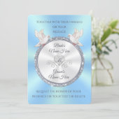 Invitations de mariage bleu clair et blanc personn (Debout devant)