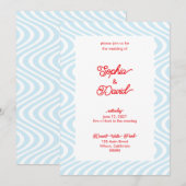 Invitations de mariage bleu clair rétro (Devant / Derrière)