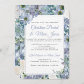 Invitations de mariage bleu Dusty (Devant / Derrière)