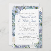 Invitations de mariage bleu Dusty (Devant)