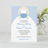 Invitations De Mariage Bleu (Élégante Gown De Mari (Debout devant)