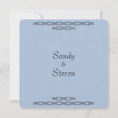 Invitations de mariage bleu en acier léger simple (Dos)