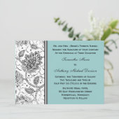 Invitations de mariage bleu et blanc Toile (Debout devant)