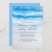 Invitations de mariage bleu moderne (Devant / Derrière)