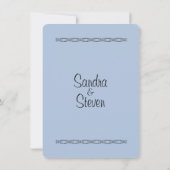 Invitations de mariage bleu solide (Dos)