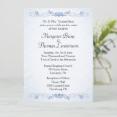Invitations de mariage Blue Accent (Debout devant)
