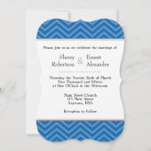Invitations de mariage Blue Chevron (Devant)