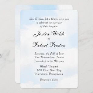 Invitations de mariage Blue Cloud