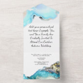 Invitations de mariage Blue et Gold Geode avec RSV (À l'intérieur)