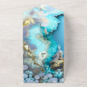 Invitations de mariage Blue et Gold Geode avec RSV (Dehors)