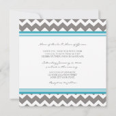 Invitations de mariage Blue Grey Chevron (Dos)