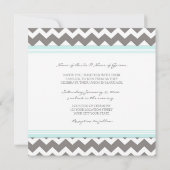 Invitations de mariage Blue Grey Chevron (Dos)