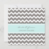 Invitations de mariage Blue Grey Chevron (Devant)