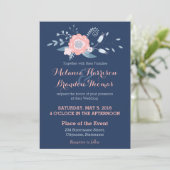 Invitations de mariage Boho bleu et bleu avec RSVP (Debout devant)