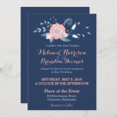 Invitations de mariage Boho bleu et bleu avec RSVP (Devant / Derrière)
