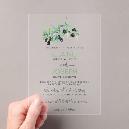 Invitations de mariage botanique de la Branche d'O (In situ (ordinateur de poche))
