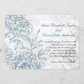 Invitations de mariage botanique élégantes (Devant / Derrière)