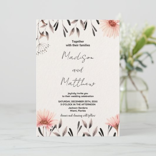 Invitations de mariage Brown (Debout devant)