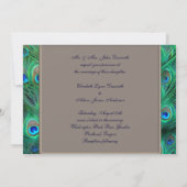 Invitations de mariage Brown Blue Peacock (Dos)