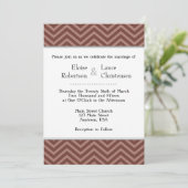 Invitations de mariage Brown Chevron (Debout devant)