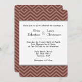 Invitations de mariage Brown Chevron (Devant / Derrière)