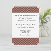 Invitations de mariage Brown Chevron (Debout devant)