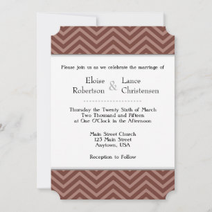 Invitations de mariage Brown Chevron