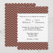 Invitations de mariage Brown Chevron (Devant / Derrière)